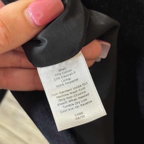 Talbots Classic Black Blazer 6 Velvet Military Buttons Front Pockets Career - Picture 5 of 5